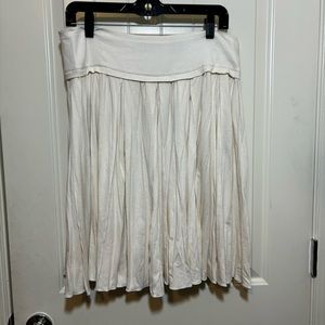 Charles Nolan Womens Pleated Skirt Ivory Lined Size Medium D1